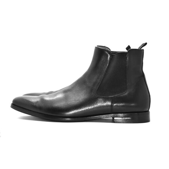 D0 Auth PRADA Black Leather Chelsea Ankle Boot Shoes Size 8.5 - Picture 3 of 10